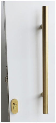 Austyle 600mm Round Tube Entry Pull Handle | Back to Back | Satin Brass PVD | 316SS