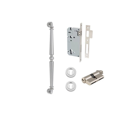 IVER Sarlat Door Pull Handle | 450mm Entrance Kit (Key/Key) - Satin Nickel