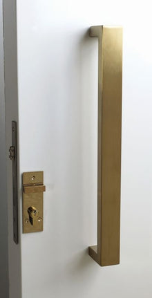 Austyle 600mm Square Bar Entry Pull Handle | Back to Back | Satin Brass PVD | 316SS