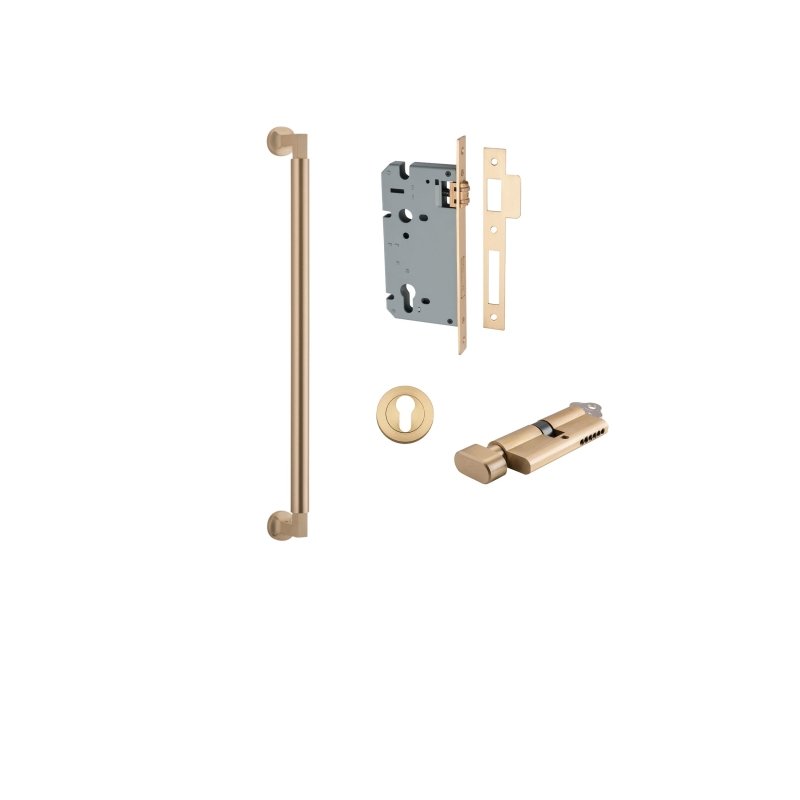 IVER Berlin Door Pull Single Handle Only | 450mm Single Pull Handle - Brushed Brass