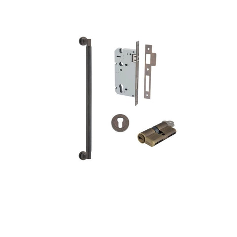 IVER Brunswick Door Pull Handle | 450mm Entrance Kit (Key/Key) - Signature Brass