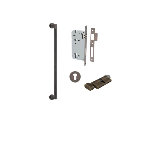 IVER Brunswick Door Pull Handle | 450mm Entrance Kit (Key/Thumb) - Signature Brass