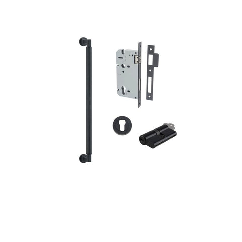 IVER Brunswick Door Pull Handle | 450mm Entrance Kit (Key/Key) - Matt Black