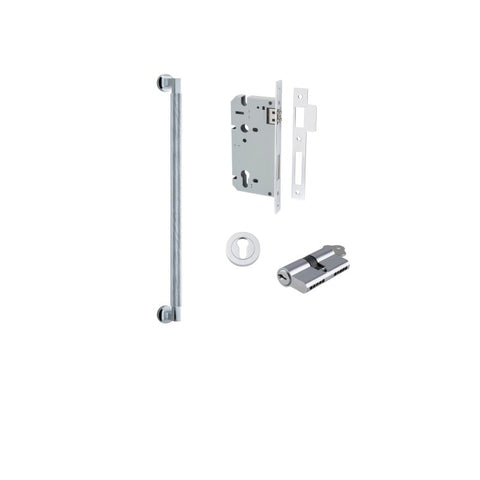 IVER Brunswick Door Pull Handle | 450mm Entrance Kit (Key/Key) - Polished Chrome
