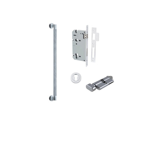 IVER Brunswick Door Pull Handle | 450mm Entrance Kit (Key/Thumb) - Polished Chrome
