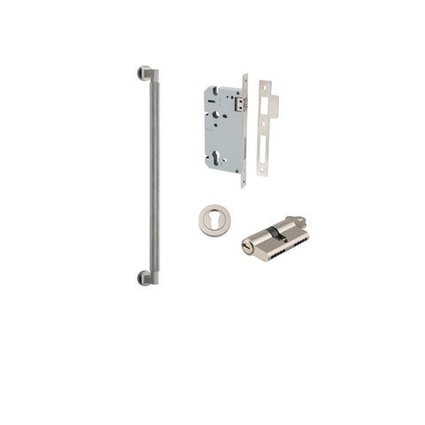 IVER Brunswick Door Pull Handle | 450mm Entrance Kit (Key/Key) - Satin Nickel