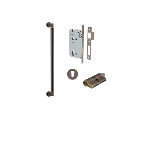 IVER Berlin Door Pull Single Handle Only | 450mm Entrance Kit (Key/Key) - Signature Brass