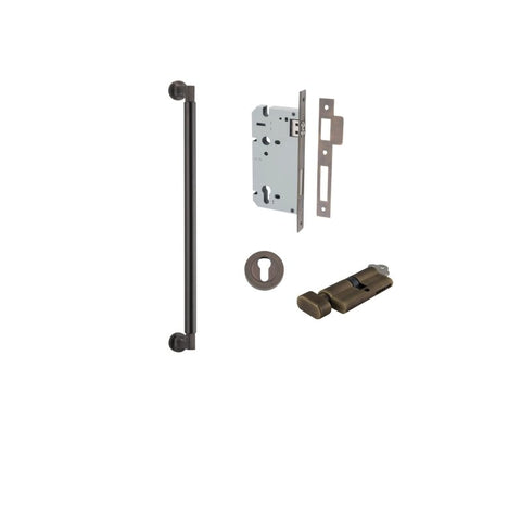 IVER Berlin Door Pull Single Handle Only | 450mm Entrance Kit (Key/Thumb) - Signature Brass