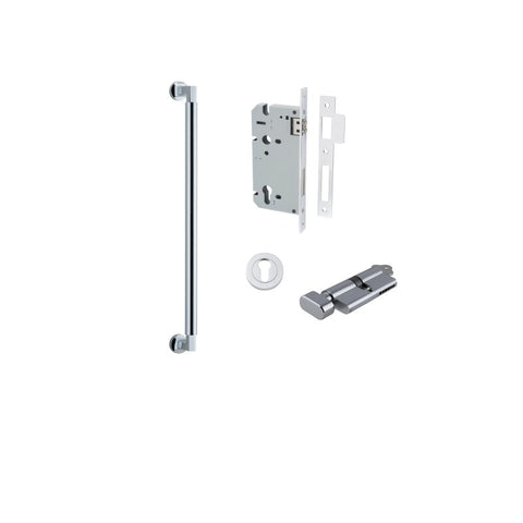IVER Berlin Door Pull Single Handle Only | 450mm Entrance Kit (Key/Thumb) - Polished Chrome