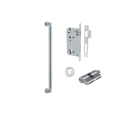 IVER Berlin Door Pull Single Handle Only | 450mm Entrance Kit (Key/Key) - Brushed Chrome