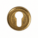 Zanda Winchester Round Escutcheon Pair | Rustic Brass & Vintage Pewter - primehardware