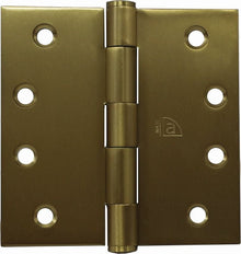 Superior Brass Butt Hinge Fixed Pin Including Screws Satin Brass 100x100x2.5mm (Pair)