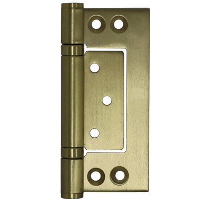 Superior Brass Hirline Fast - Fix Bearing Hinge inc screws SatinBrass 100x47m - primehardware