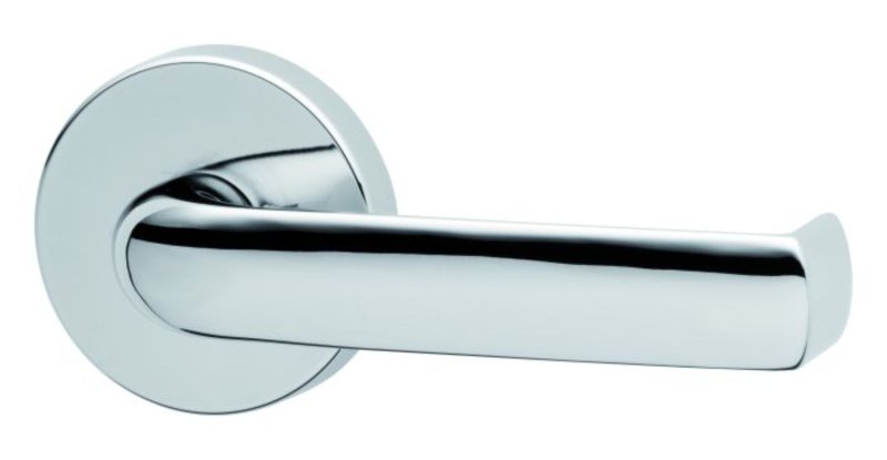 Lockwood 1370 Series 77 Lever On Round Rose Int Half Set Chrome Plate 1371/77CP - primehardware