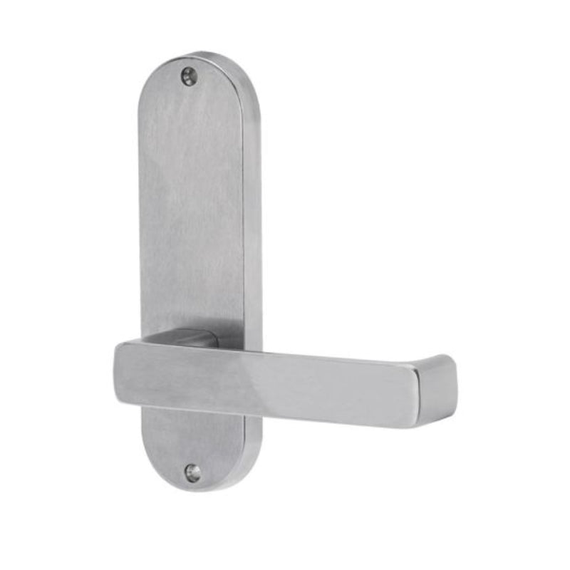 Lockwood 2905 Round End Plate With 76 Lever Satin Chrome 2905/76SC - primehardware