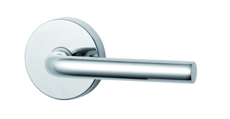 Lockwood 1370 Series 97 Lever On Round Rose Fixed Ext Half Set Satin Chrome  1374/97SC