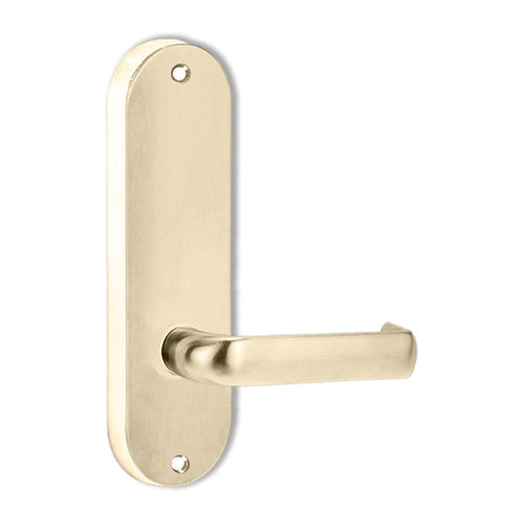 Lockwood 2905 Round End Plate With 77 Lever Polished Brass 2905/77PB - primehardware