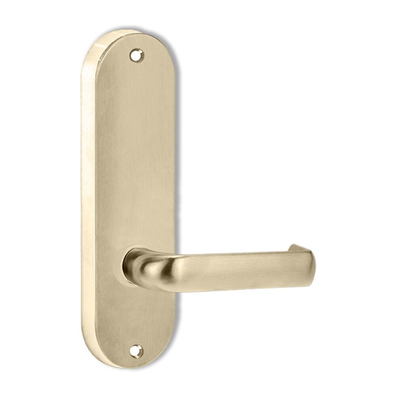 Lockwood 2905 Round End Plate With 77 Lever Satin Brass 2905/77SB - primehardware