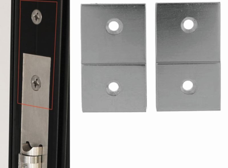 Lock Recievers On Frame AUSTYLE Fixing Tabs To Flush Mount Locks (Metal Frames) Satin Stainles