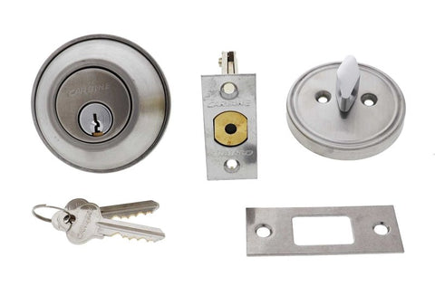 Carbine ALB series Single Cylinder and Turn Deadbolt, 60mm backset, C4 Keyed to Differ , Display Pack, Satin Stainless Steel - primehardware