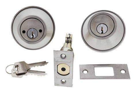 Carbine ALB series Double Cylinder Deadbolt, 60 - 70mm backset, TES5 Keyed to Differ , Boxed, Satin Stainless Steel - primehardware