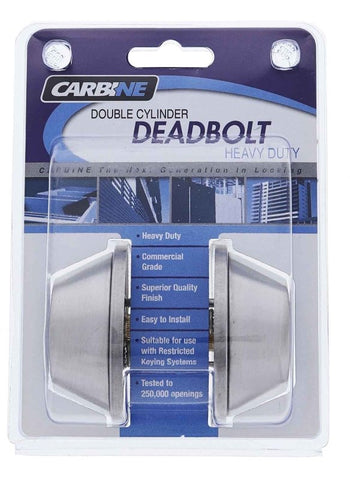 Carbine ALB series Double Cylinder Deadbolt, 60mm backset, C4 Keyed to Differ , Display Pack, Satin Stainless Steel - primehardware