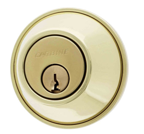 Carbine ALB series Single Cylinder and Turn Deadbolt, 60mm backset, C4 Keyed to Differ , Display Pack, Polished Brass - primehardware