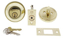 Carbine ALB series Single Cylinder and Turn Deadbolt, 60mm backset, C4 Keyed to Differ , Boxed, Polished Brass - primehardware