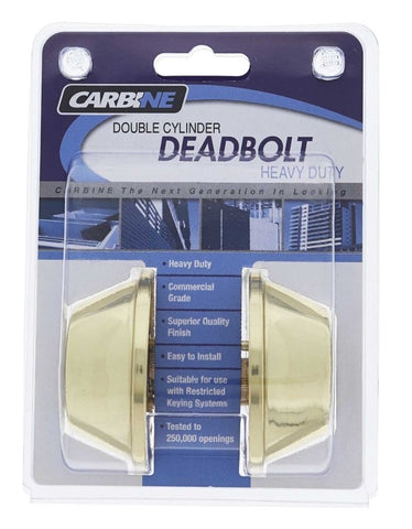 Carbine ALB series Double Cylinder Deadbolt, 60 - 70mm backset, C4 Keyed to Differ , Display Pack, Polished Brass - primehardware