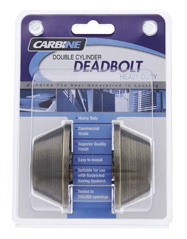Carbine ALB series Double Cylinder Deadbolt, 60 - 70mm backset, C4 Keyed to Differ , Display Pack, Antique Bronze - primehardware