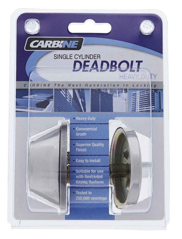 Carbine ALB series Single Cylinder and Turn Deadbolt, 60mm backset, C4 Keyed to Differ , Display Pack, Chrome Plate - primehardware