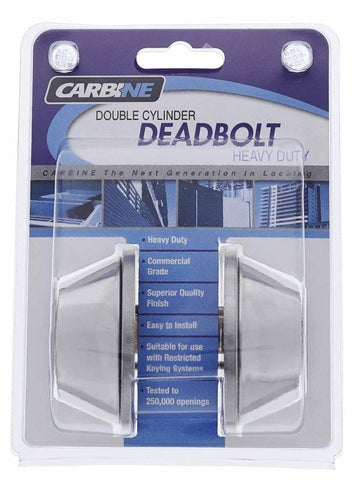 Carbine ALB series Double Cylinder Deadbolt, 60 - 70mm backset, C4 Keyed to Differ , Display Pack, Chrome Plate - primehardware