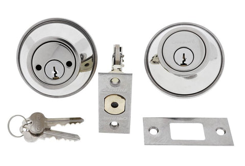 Carbine ALB series Double Cylinder Deadbolt, 60mm backset, C4 Keyed to Differ , Display Pack, Chrome Plate - primehardware