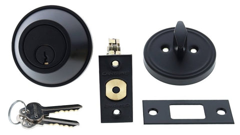 Carbine ALB series Single Cylinder and Turn Deadbolt, 60 - 70mm backset, C4 Keyed to Differ , Boxed, Matte Black - primehardware