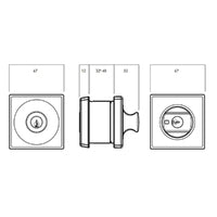 LOCKWOOD PARADIGM SQUARE DEADBOLT ROSE MATT BLACK 005/B2MBKDP