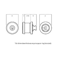 LOCKWOOD LATCHING PARADIGM ROUND ROSE DOUBLE CYLINDER - AVAILABLE IN VARIOUS FINISHES