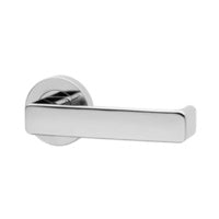 LOCKWOOD DOOR HANDLE 1220 SERIES SYMPHONY 76 LEVER ON ROSE SATIN CHROME FULL SET 1220/1221/76SC