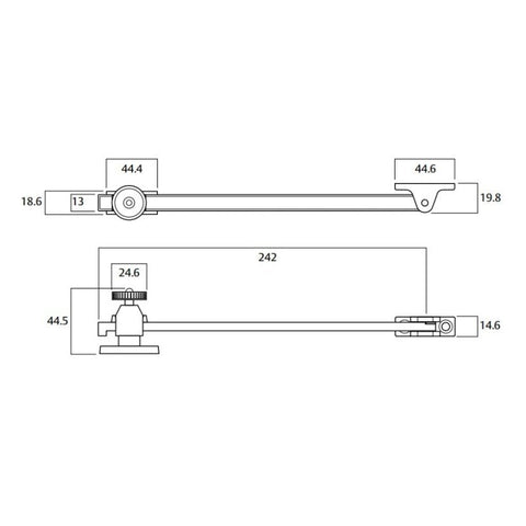 LOCKWOOD CASEMENT WINDOW STAY TELESCOPIC POLISHED CHROME L723CPDP - primehardware