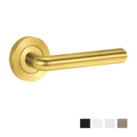LOCKWOOD SYMPHONY 104 DOOR LEVER ON ROUND ROSE FULL SET - AVAILABLE IN VARIOUS FINISHES