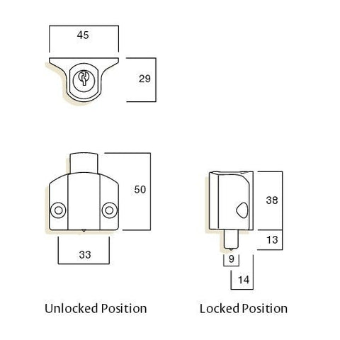 WHITCO WINDOW LOCK MINI PUSH CYL4 CYLINDER BLACK W2208117C4 - primehardware