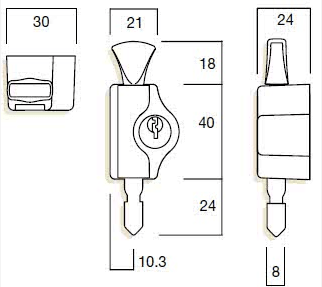 WHITCO W2223016D5 WINDOW LOCK MINI BOLT D5 WAFER KEYED ALIKE WHITE - primehardware