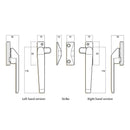 WHITCO WINDOW LOCK W227105 SC SERIES 25 RH CASEMENT FASTENER NON LOCKABLE - primehardware