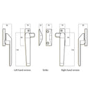 WHITCO WINDOW LOCK WHITE SERIES 25 LH CASEMENT FASTENER NON LOCKABLE W227216 - primehardware
