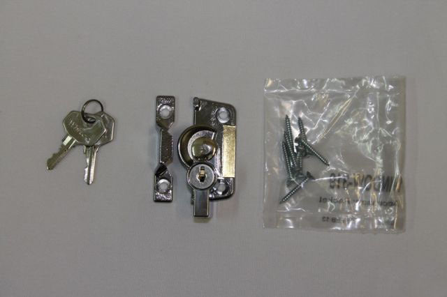 WHITCO WINDOW SASH LOCK WIDE BASE LOCKABLE POLISHED CHROME KEYED ALIKE W273608