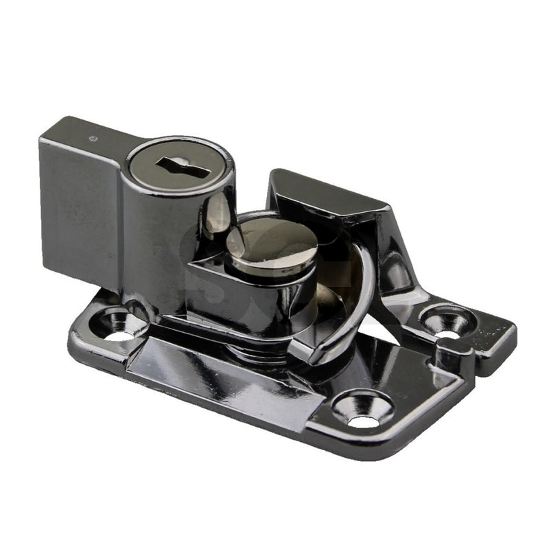 WHITCO WINDOW SASH LOCK WIDE BASE LOCKABLE POLISHED CHROME KEYED ALIKE W273608