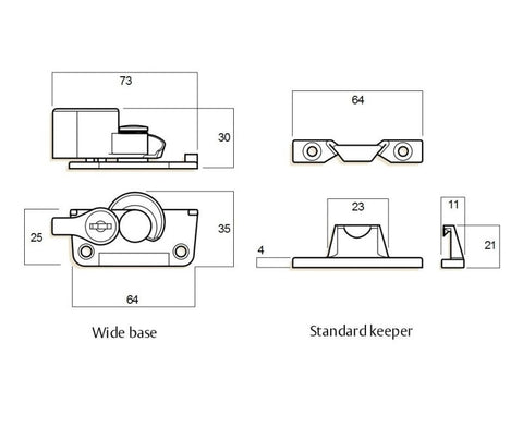 WHITCO WINDOW SASH LOCK WIDE BASE LOCKABLE BLACK KEYED ALIKE W273617 - primehardware