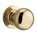 IVER Cambridge Door Knob On Round Rose Concealed Fix | Lever Set Only | 8 Finishes - Polished Brass