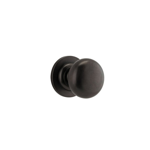 IVER Cambridge Door Knob On Round Rose Concealed Fix | Lever Set Only | 8 Finishes - Signature Brass