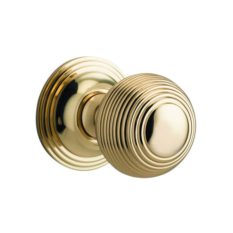 IVER Guildford Door Knob On Round Rose Concealed Fix | Lever Set Only | 9 Finishes - Polished Brass