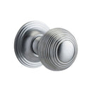 IVER Guildford Door Knob On Round Rose Concealed Fix | Lever Set Only | 9 Finishes - Brushed Chrome